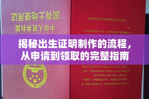 黄浦揭秘出生证明制作的流程，从申请到领取的完整指南